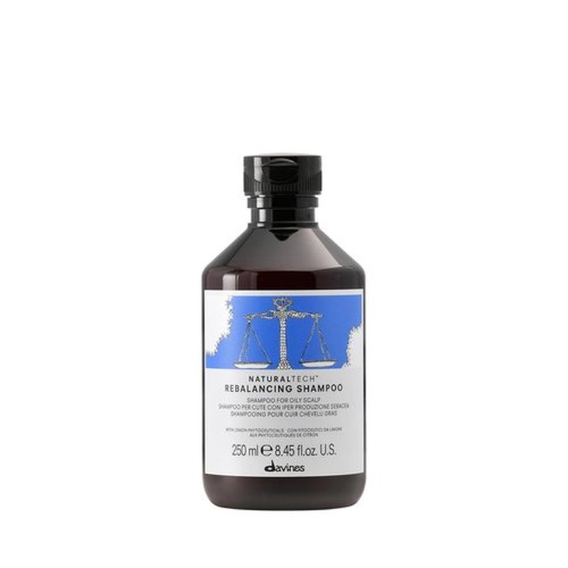 Davines Naturaltech Rebalancing Shampoo - Oil Control & Deep Cleansing for Oily Scalp - 8.45 Fl Oz