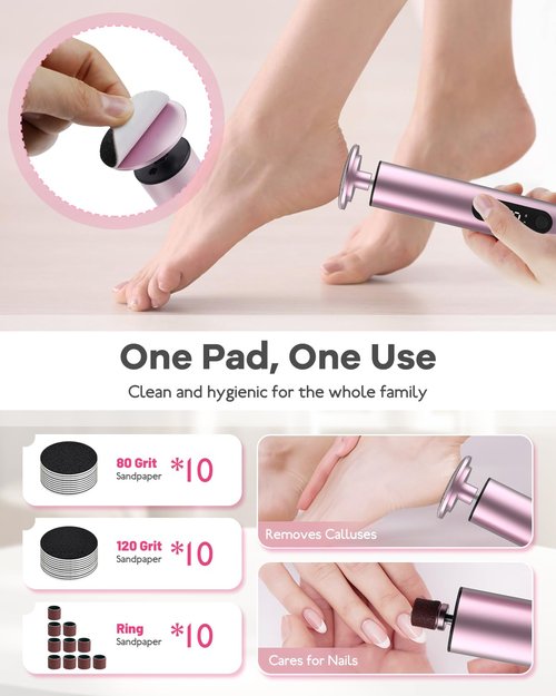 Electric Foot Callus Remover - 9-Speed Adjustable, Callus Remover for Feet with LED Display, Rechargeable & Wireless Pedicure Tools for Dead Skin
