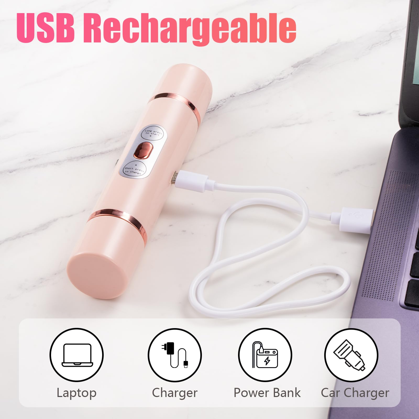 Bikini Trimmer for Women 2 in 1 Dual-Head Electric Razors, Dual Head Bikini Trimmer for Women Pubic Hair, Waterproof Wet and Face Shaver for Bikini Underarm Leg Arm Body Face (Pink)