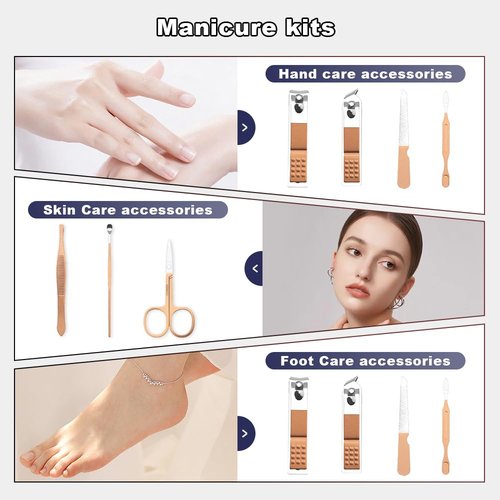 Manicure Kit Christmas Stocking Stuffers for Men, 7 Pcs Manicure and Pedicure Kit, Blue Nail Care Kit Christmas Gifts for Adults, Christmas Gifts for Teens Dad Husband Boyfriend Father