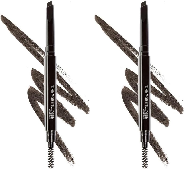 wet n wild Ultimate Eyebrow Retractable Definer Pencil, Dark Brown, Dual-Sided, Fine Tip, Shapes, Defines, Fills Brows Makeup (Pack of 2)