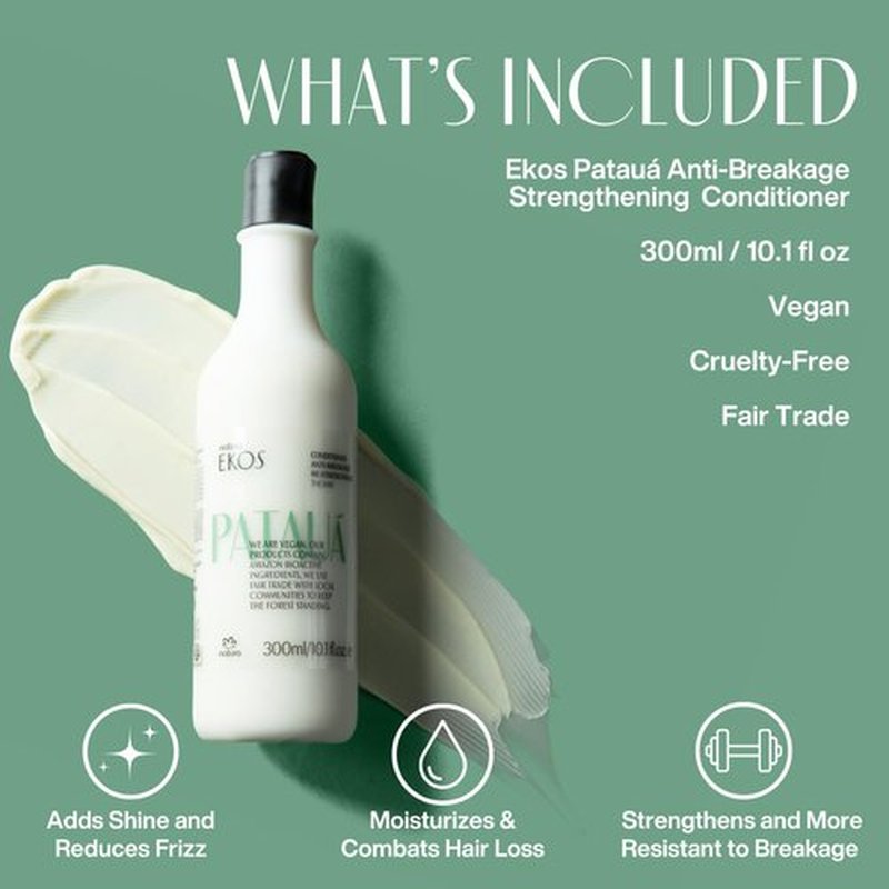 Natura Ekos Patauá Hair Conditioner - Anti-Breakage & Strengthening Formula - Vegan - 10.1 fl oz (300ml)
