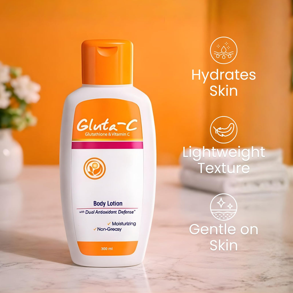 Glutathione & Vitamin C Hydrating Body Lotion with Antioxidants for Skin Rejuvenation & Moisture Lock 300ml