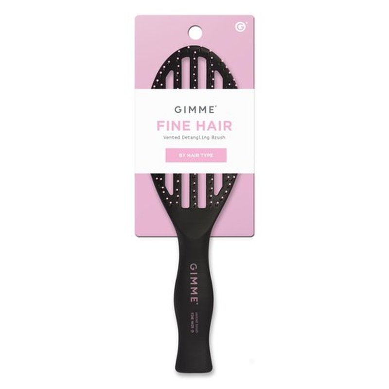 Gimme Beauty Vented Detangling Brush - Quick-Dry, Heat-Resistant Wet Brush for Thick or Thin Locks - Supports Healthy Hair - Flexible Curved Design for Fine Locks - Fine Hair