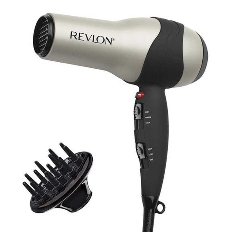 REVLON Turbo Hair Dryer - 1875 Watts for Maximum Shine & Fast Drying | Sleek Silver Design