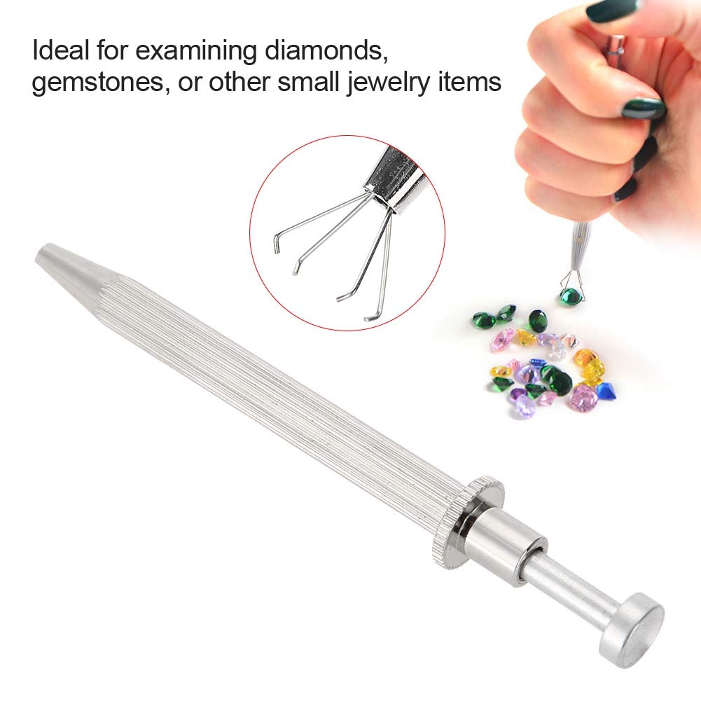 Prong Holder Professional Holder Pick-up Tool Stainless Steel 4 Prongs Claw Tweezers Parts Beads Prong Tweezer Catcher Grabber Jewelry Making Jeweler