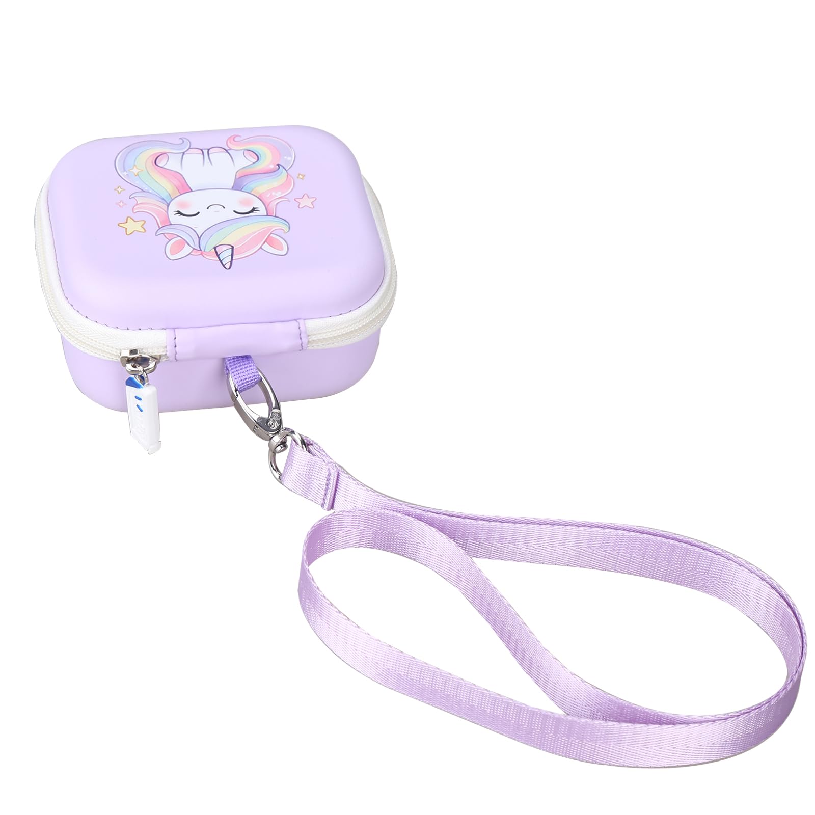 worfty Kids Camera Case Compatible with MAVOKIS/Envyvip/Seckton/KIZJORYA/Goopow Digital Video Camera Toys Camcorder Storage Holder Carrying - Purple Unicorn(Case Only)