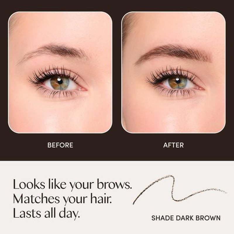 Ravie Beauty Easy Everyday™ Brow Pencil - Smudge-Proof, Hair-Like Strokes, 1.2mm Precision Tip, Vegan (Dark Brown)