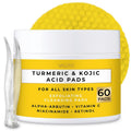 VALITIC Turmeric Kojic Acid Cleansing Pads - Exfoliating Dark Spot Remover with Vitamin C & Retinol - 60 Count