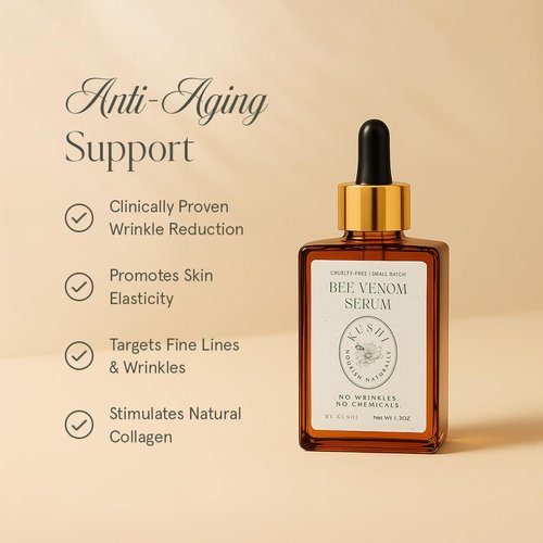 KUSHI Bee Venom Serum - Hydrating & Firming Face Serum for Radiant Skin - 15ml, Cruelty-Free, No Parabens