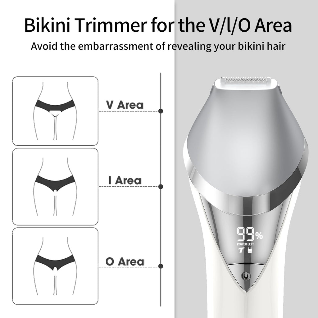 Qreeyx Epilator for Women, 7 in 1 Epilator Hair Removal for Women, Shaver, Bikini, Face Razor, Facial Brush, Face Massage and Body Exfoliator, IPX6 Waterproof Painless Lady Shaver Wet & Dry (White)