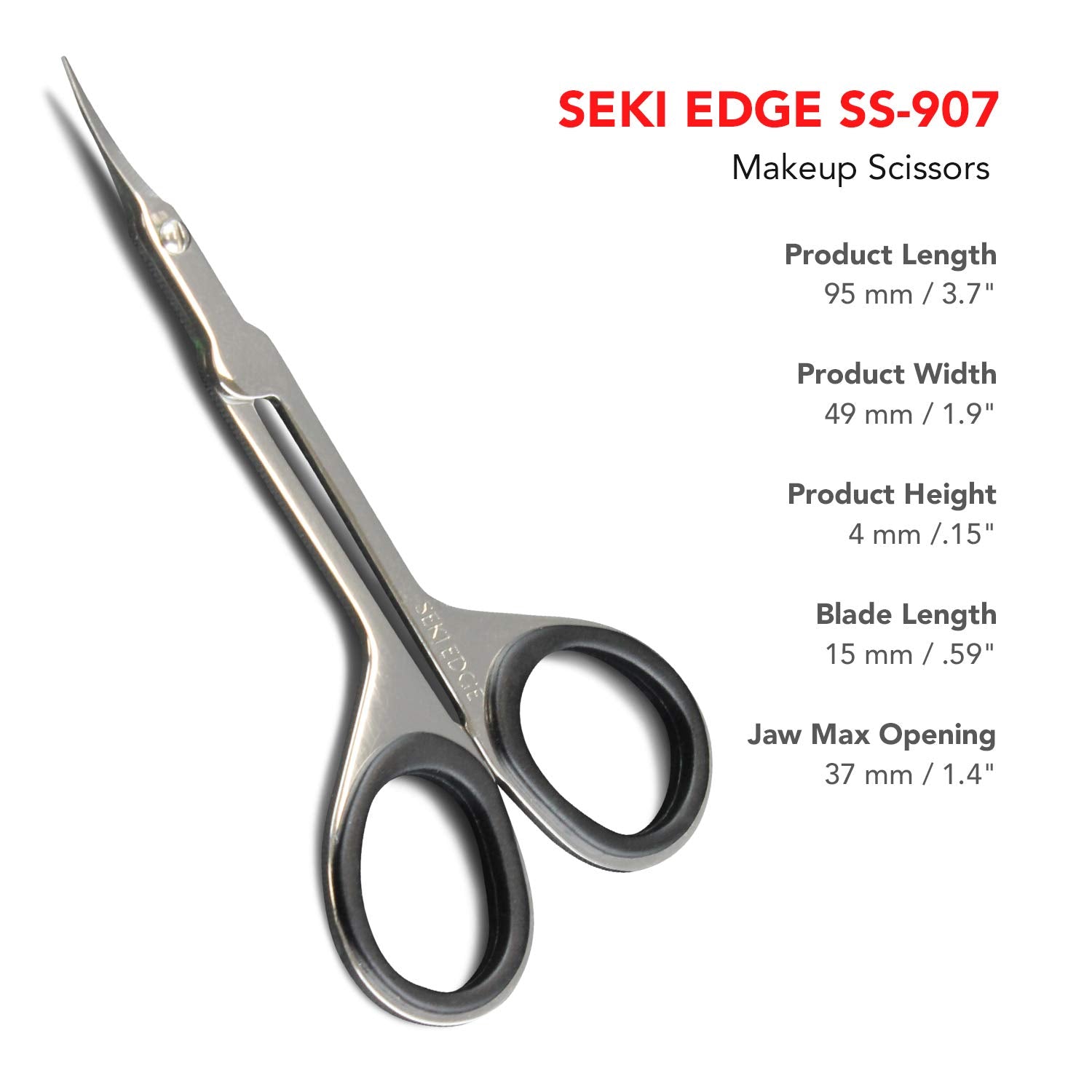 Seki Edge Stainless Steel Makeup Scissors - (SS-907) Eyebrow Scissors for Trimming Brows & Other Facial Hair