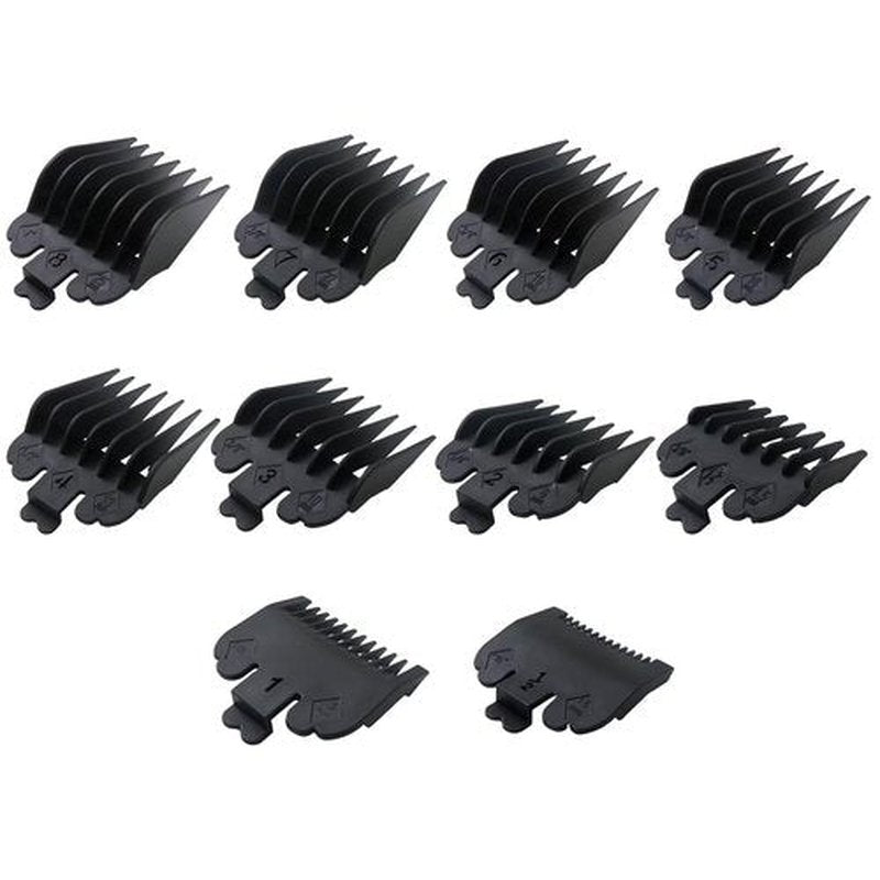 BaBylissPRO Clipper Guards - 10-Pack Attachment Combs for FX870, FX890, FX825, FX673 | Cutting Lengths 1/16-1 Inch