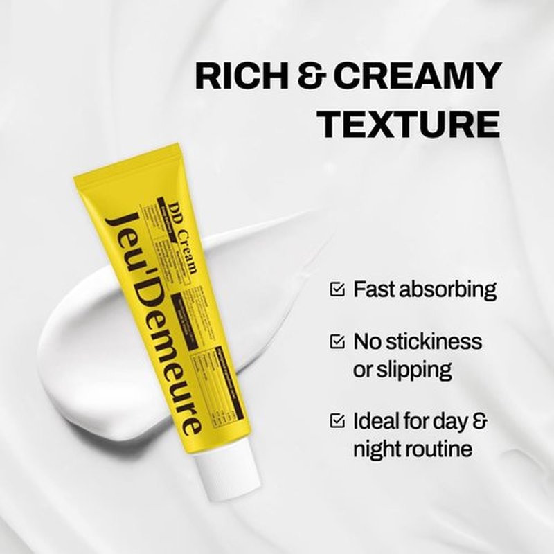 JEU'DEMEURE DermiShuttle DD Cream Deep Hydration Intensive Smoothness Face, Neck and Hand with Peptide, Ceramide, Hyaluronic Acid, Anti Aging Wrinkles Cream, Korean skincare Moisturizer (50g)