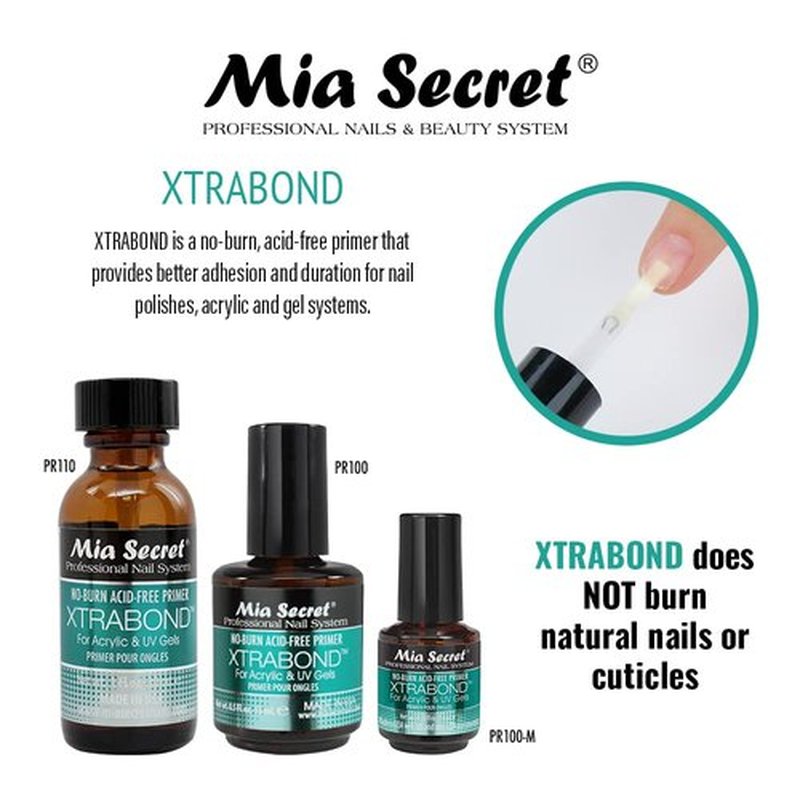Mia Secret Nail Prep Dehydrator & XtraBond Acid-Free Primer - pH Balance Formula, 0.5 oz