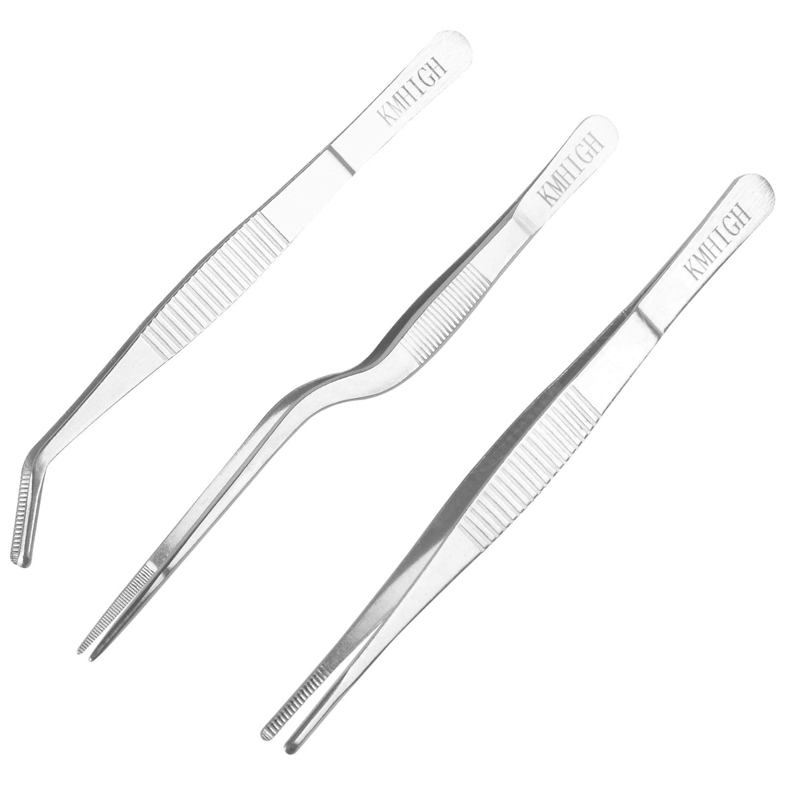 KMHIGH Gardening Tweezers Set, 3-Piece Stainless Steel Picking Tools
