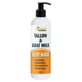 Tallow & Goat Milk Body Wash - Handmade Unscented Moisturizing Soap for All Skin Types | 12 oz