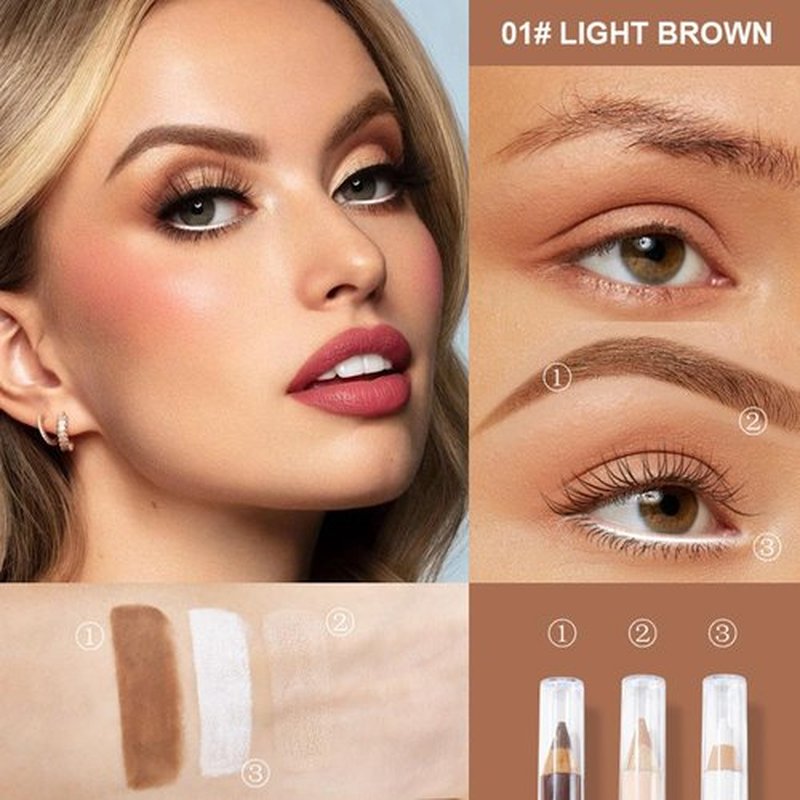 Regine Switzerland Eyebrow Lift Highlighting & Contour Pencil Set - Define & Fill Brows, 3 Pencils