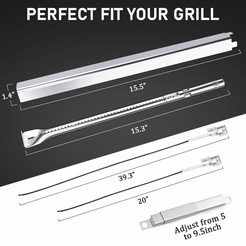 Grill Replacement Parts for Charbroil Performance 5 Burner 463448021 463450022 463451022, 4 Burner 463365021 463352521, Charbroil Grill Parts Include Heat Plate,Burner, Igniter,Crossover Tube