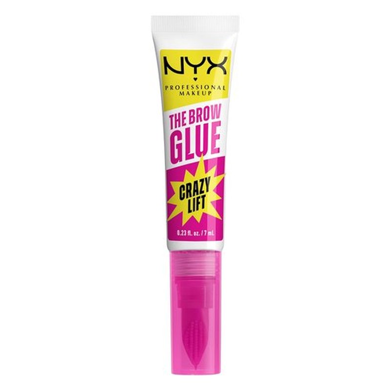 NYX Professional Makeup Brow Glue - 16HR Strong Hold Brow Lamination Gel with Built-In Styling Comb | Clear