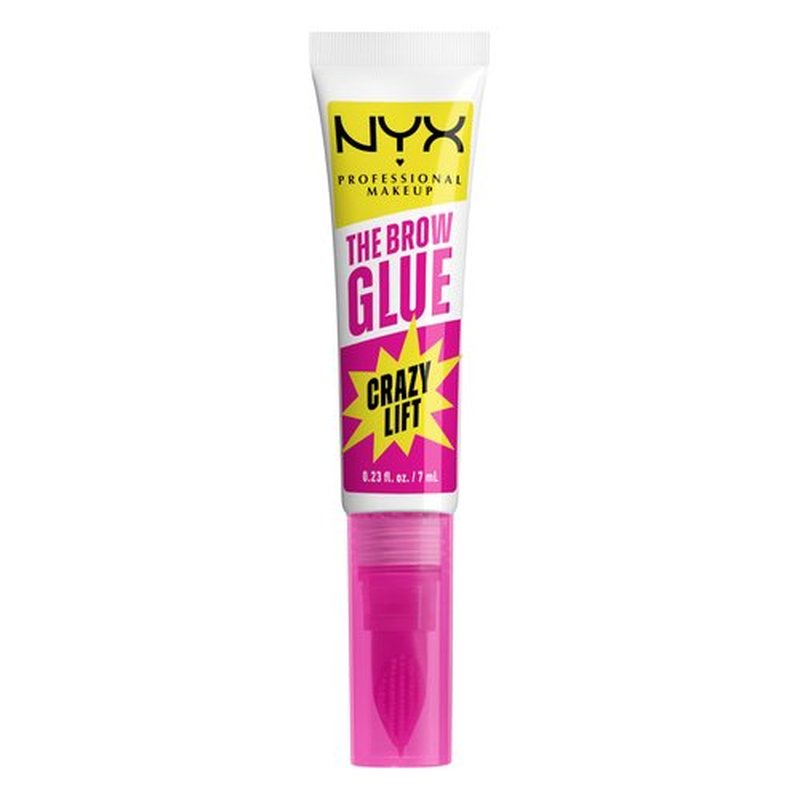 NYX PROFESSIONAL MAKEUP The Brow Glue Crazy Lift, Brow Lamination Gel with 16HR Strong Hold & Built-In Styling Comb - Clear Eyebrow Gel