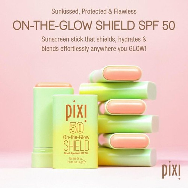 Pixi Beauty On-the-Glow SHIELD SPF 50 Sunscreen Stick - Lightweight, Ultra-Hydrating & Travel Size | 2-Pack, Vegan & Paraben-Free | 2x 0.6oz/19g