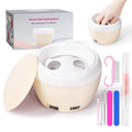 Electric Nail Soaking Bowl with Color Cuticle Pusher for Gel and Acrylic Nail Removal (Beige)