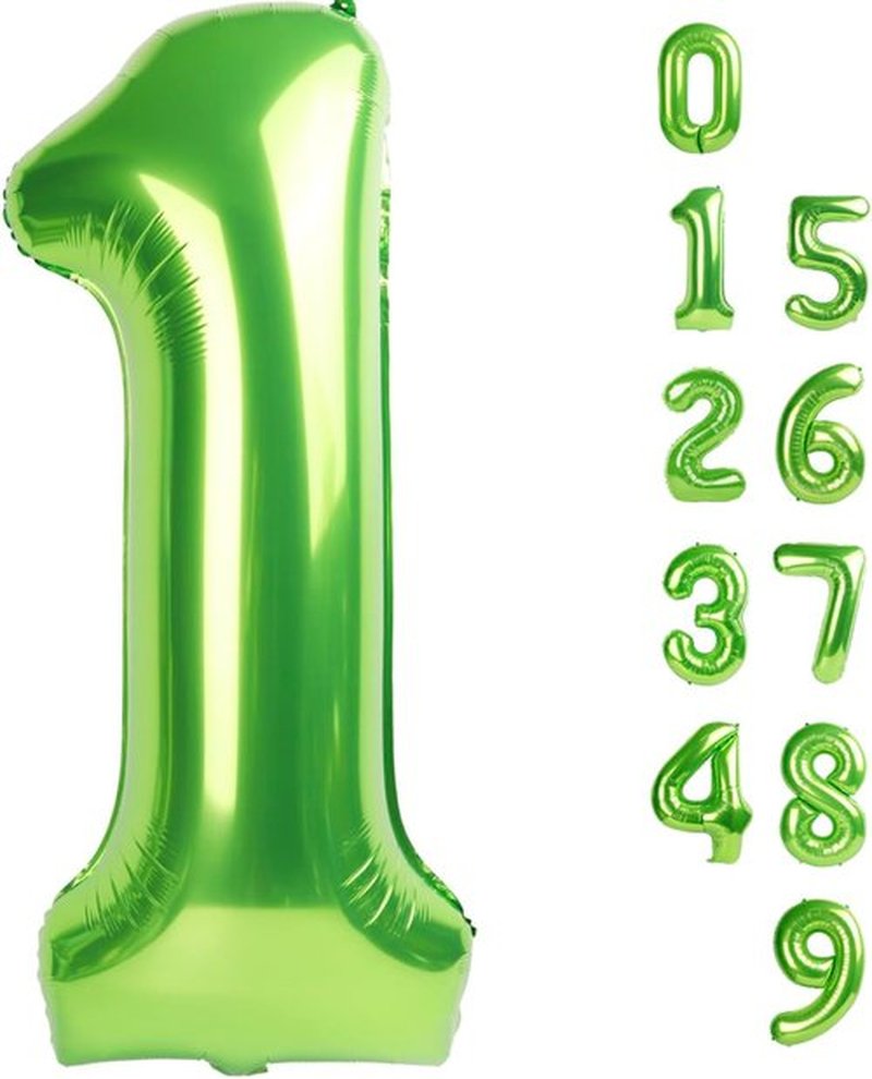 Number Balloons 1 - 40 Inch Light Green Balloon for 1st Birthday Party Decorations