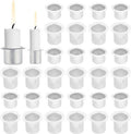 PH PandaHall Mini Metal Candle Holders - 40pcs Aluminum Drip Protectors for Taper Candles | 0.47 & 0.79 Inch