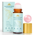 Frankincense and Castor Oil Rose Quartz Roller – Organic Cold-Pressed Castor Oil Frankincense Roller Ball with Rose Quartz for Face & Neck, Firms Skin Feel Soft Smooth & Brightens Eyes, 1.7 fl oz
