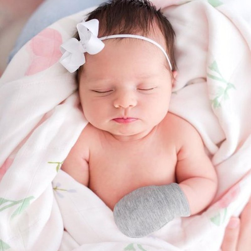 BQUBO Newborn Infant Mittens No Scratch Cotton Elastic Wrist Gloves Hypoallergenic for 0-6 Months Baby Boys Girls