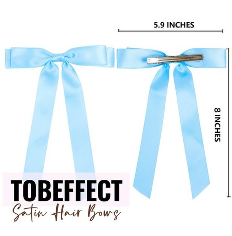 Tobeffect Hair Bows for Women Girls Satin Ribbon Bow, Cute Bow Hair Accessories 10PCS Multicolor