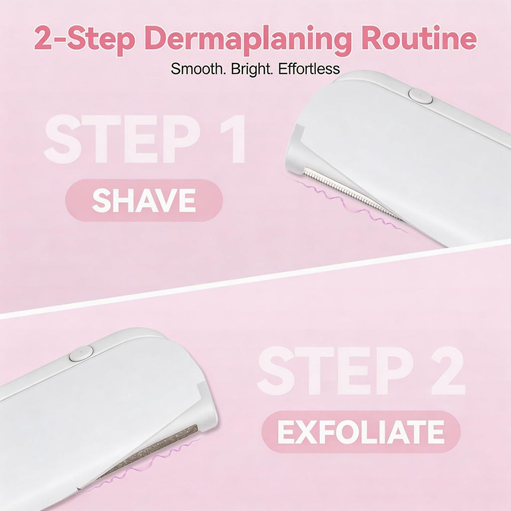 Sonic Dermaplane Razor for Women Face, Painless Facial Hair Removal & Exfoliation Tool with Magnetic Hanging Design, 10 Upgraded Micro-Mesh Blades, Removes Peach Fuzz, Gift for Her (white)