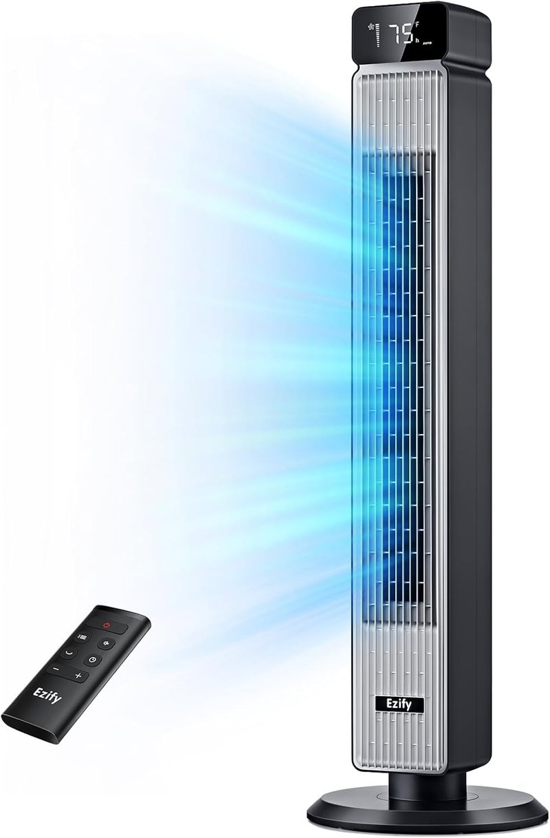 **Tower Fan - 40" Oscillating Cooling Fan with Remote, 6 Speeds, 12H Timer & Quiet 30dB Design**