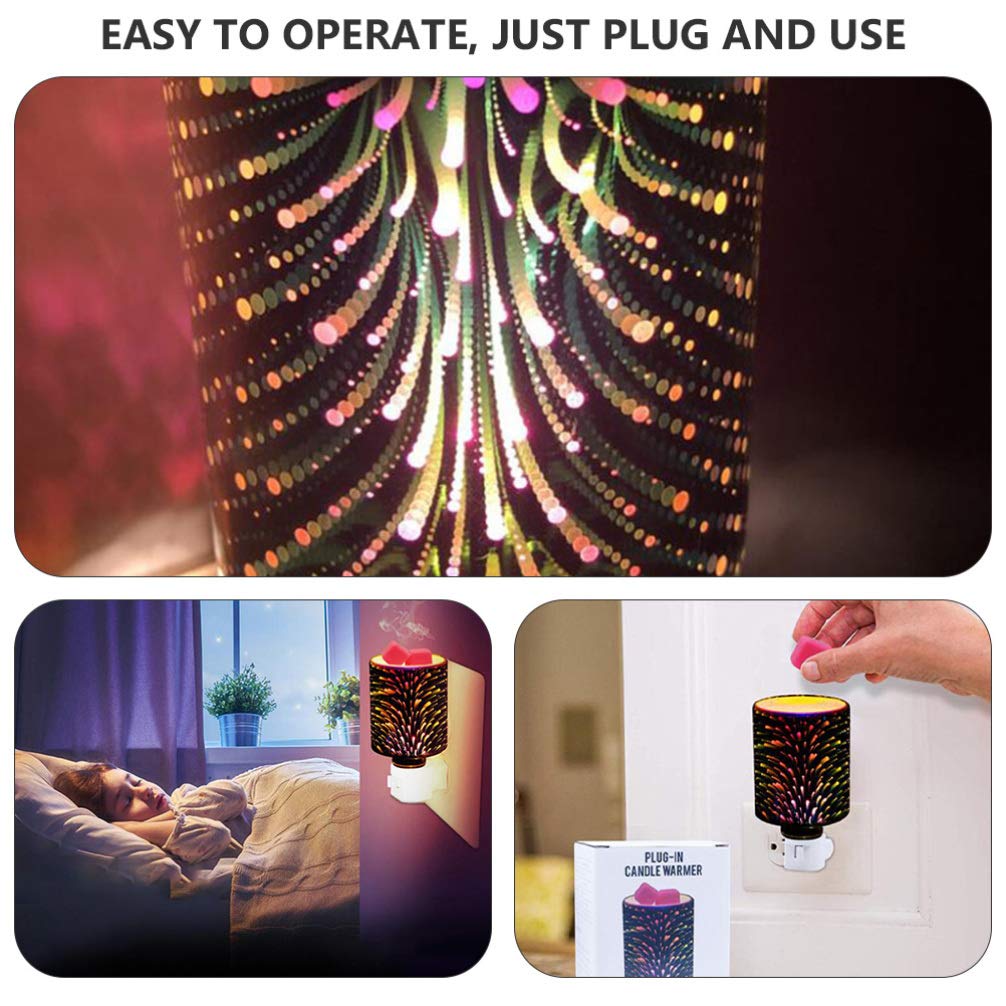Uonlytech Electric Wax Melt Warmer Plug-in Glass Fragrance Warmer Oil Burner Scent Wax Tart Warmer Lamp Night Light for Spa Wedding Home Decor
