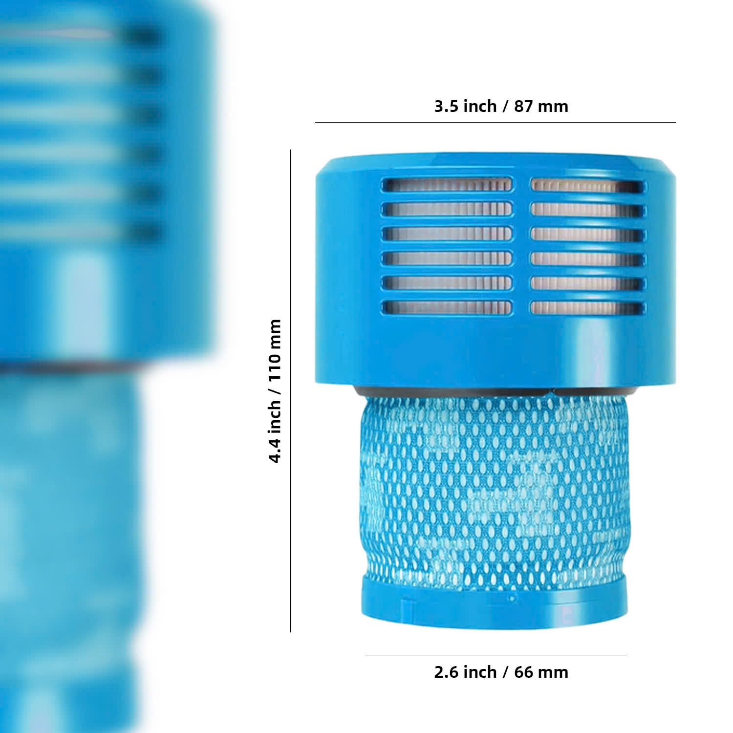 Dyson V10 Filter, 2-Pack Premium True HEPA Replacement Filters for Dyson V10 Series, Dyson-V10 Absolute, V10 Allergy, Dyson-V10 Animal, V10 Motorhead, V10 Total Clean, Dyson-SV12 V10, Part # 969082-01