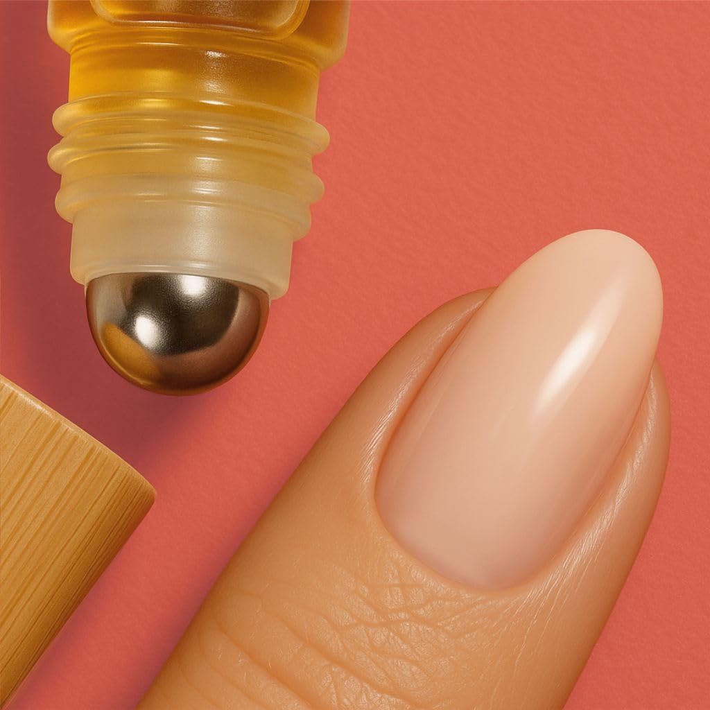 Organic Cuticle Oil Made in USA | Hydrating Roll-On Nail & Cuticle Oil with Jojoba Oil & Vitamin E | Vegan, Cruelty-Free | 5mL Travel Sized (Rose Fragrance)