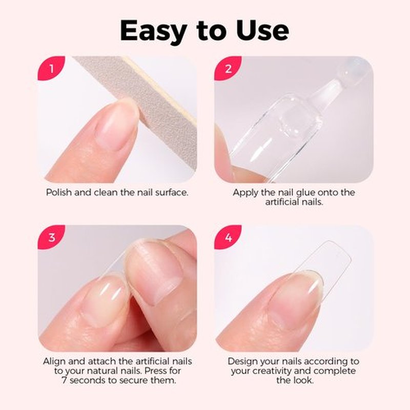 GELLAKTIK Super Strong Nail Glue for Press On Nails, 2X15ml Brush On Nail Glue for Acrylic Nails, Fake Nails & Nail Tips, Durable & Long-Lasting, Easy Application, Mess-Free & Travel-Friendly