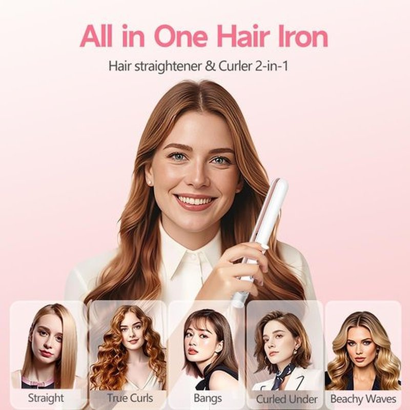 Skiennix Cordless Hair Straightener - Sleek White Design for Effortless Styling