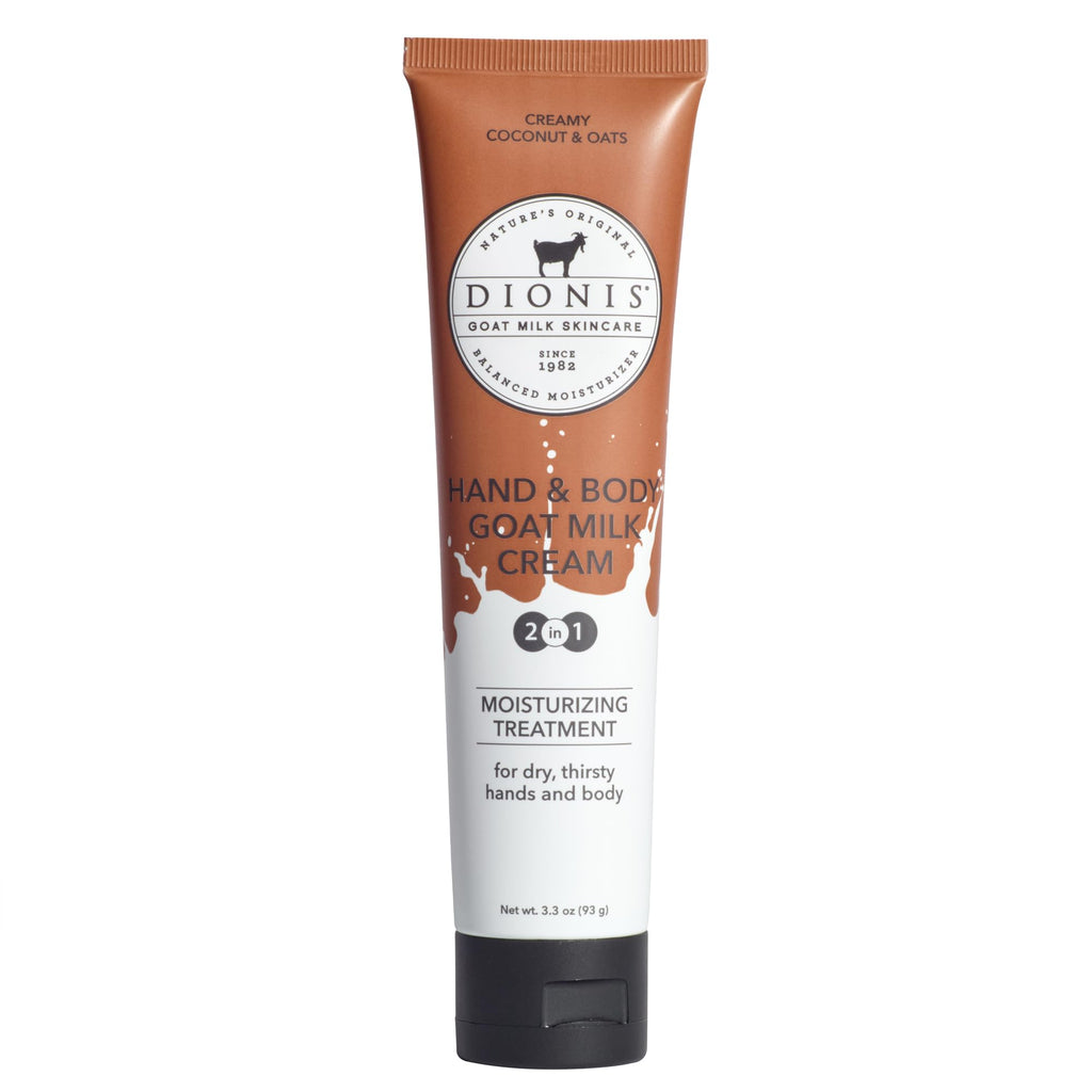 Dionis Goat Milk Lotion – Moisturizing Hand & Body Lotion for Dry Skin, Sensitive Skin Safe, Lightweight Non-Greasy Formula - Creamy Coconut & Oats 3.3 oz