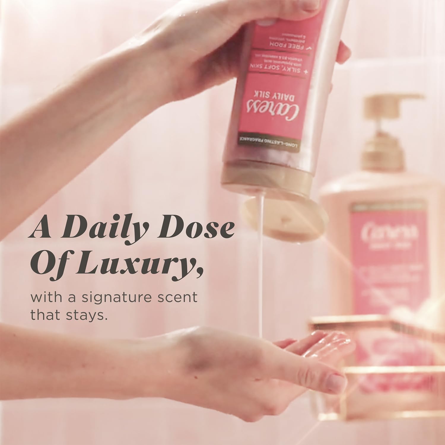 Caress Body Wash, Daily Silk Full-Size + Travel-Size – Bath & Shower Essentials for Soft, Silky Skin, Iconic White Peach & Orange Blossom Scent