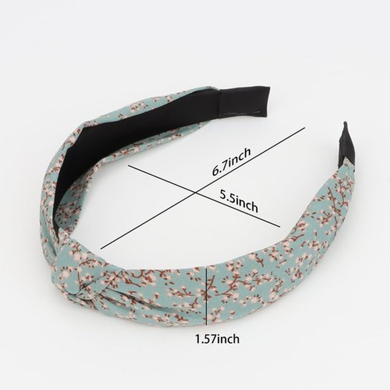 Amariver 4 Pcs Knotted Headbands for Women Floral Headband Boho Hair Band Black Green Blue Ginger Fashion Head Band Elastic Trendy Headbands Stylish Hair Accessories for Women Girls