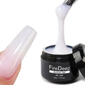 Firedeep Builder Nail Gel Kit, 35g Milky White 3 in 1 Builder Gel for Nails, Hard Gel Builder Nail Extension Gel With Clear Nail Tips Model and Brush