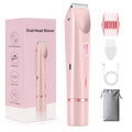 GlossLuxe Bikini Trimmer for Women, 2-in-1 Dual Head Shaver Women, IPX7 Waterproof Gentle Electric Razors for Sensitive Areas, Cordless Hair Removal for Shower & Travel, Holiday Gift (Pink)