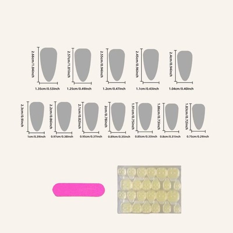 GuxiPirets Medium Long Press on Nails,Red French Tips Almond Shaped Rhinestone Nail Press ons with 3d Flower Design 24Pcs False Nails