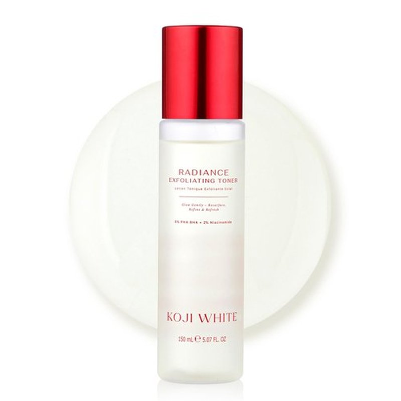 Koji White Exfoliating Toner for Face, 5% PHA BHA Toner | 2% Niacinamide, Kojic Acid & Hyaluronic Acid | Hydrating & Soothing Facial Toner | Unscented for Sensitive Skin, Vegan Skincare, 5.07 Fl Oz