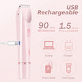 Bokynu 2-in-1 Women's Electric Shaver, Waterproof Cordless Bikini Trimmer & Body Razor, Dual Head Pain-Free Design, Pink Galaxy (2025)