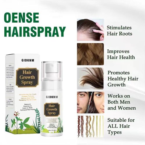 Natural Hair Growth Serum:Hair Growth Spray with Rosemary, Bataua Oil & Biotin - Non-Greasy, Hormone - Free Treatment,Promotes Thicker, Fuller Hair for Women & Men - All Thinning Hair (2 Fl Oz, FF)