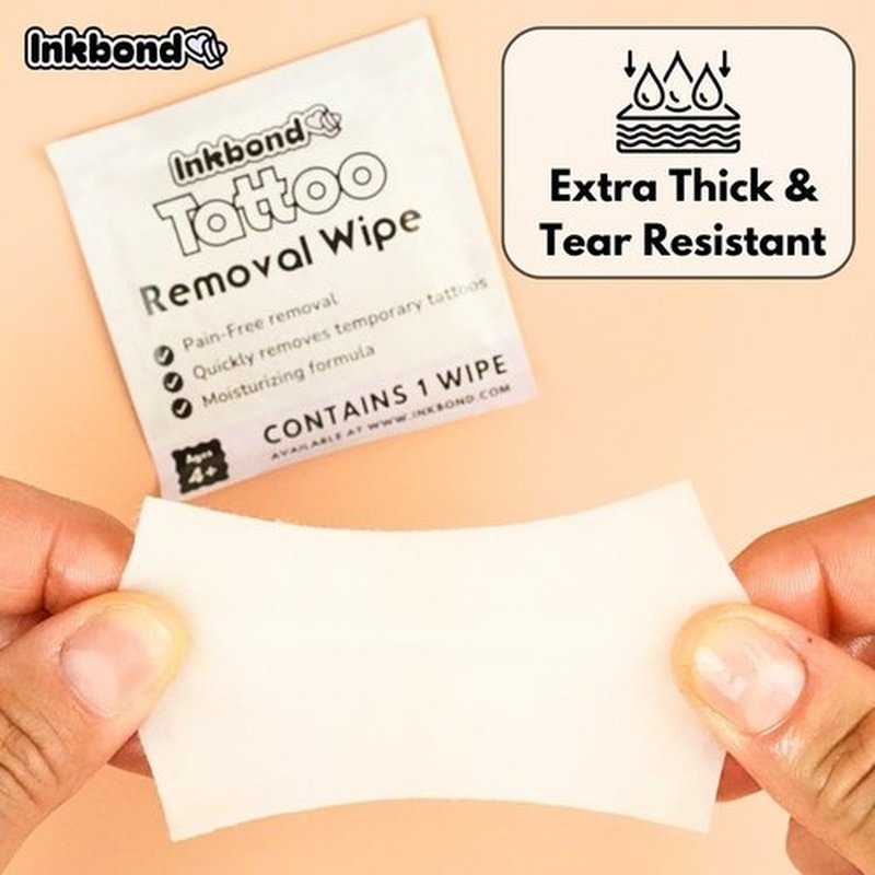 Inkbond Temporary Tattoo Removal Wipes – Fast, Gentle, Skin-Safe – Removes Any Temporary Tattoo in Seconds