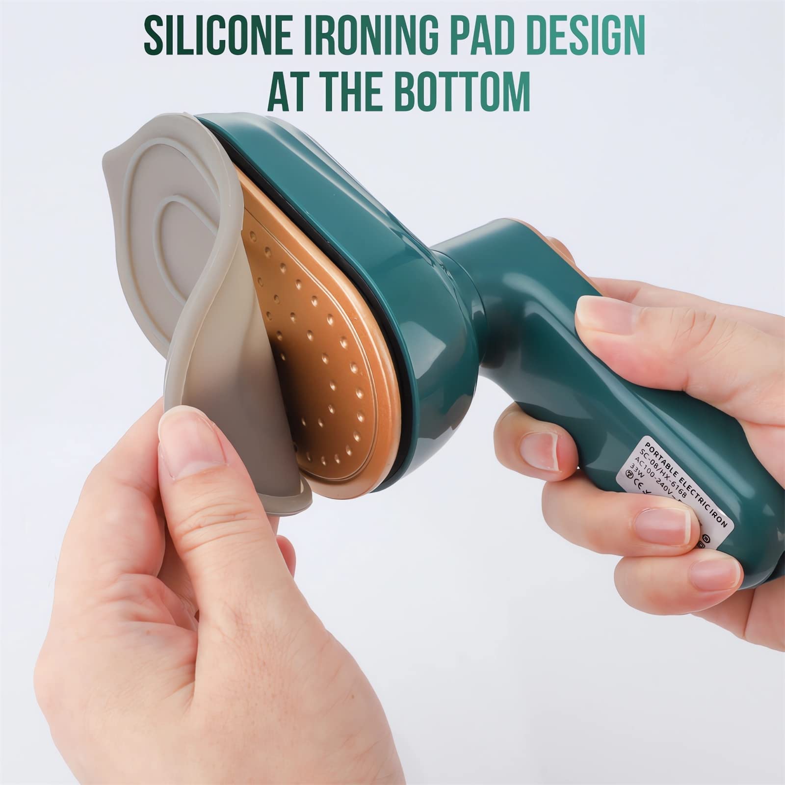 WIMCBLL Portable Steam Iron - 2023 New Travel Mini Steam Iron, Portable Micro Small Iron Dry & Wet Ironing Machine, Steamer for Clothes Size, Foldable Handheld Iron and All in One (Green)
